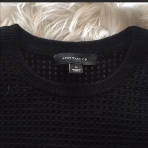 Ann Taylor Black Open Knit Sweater